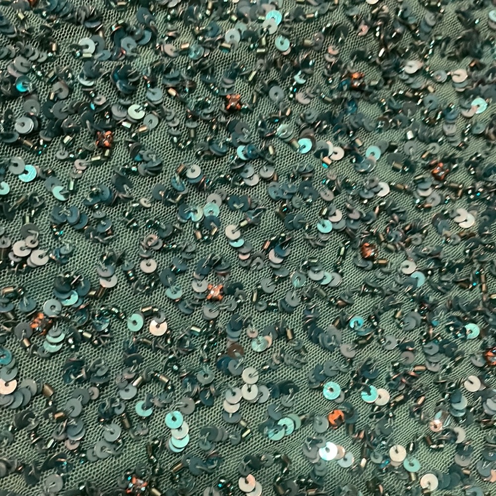 Retrofete Michal sequin top in turquoise, size S - Picture 4 of 6